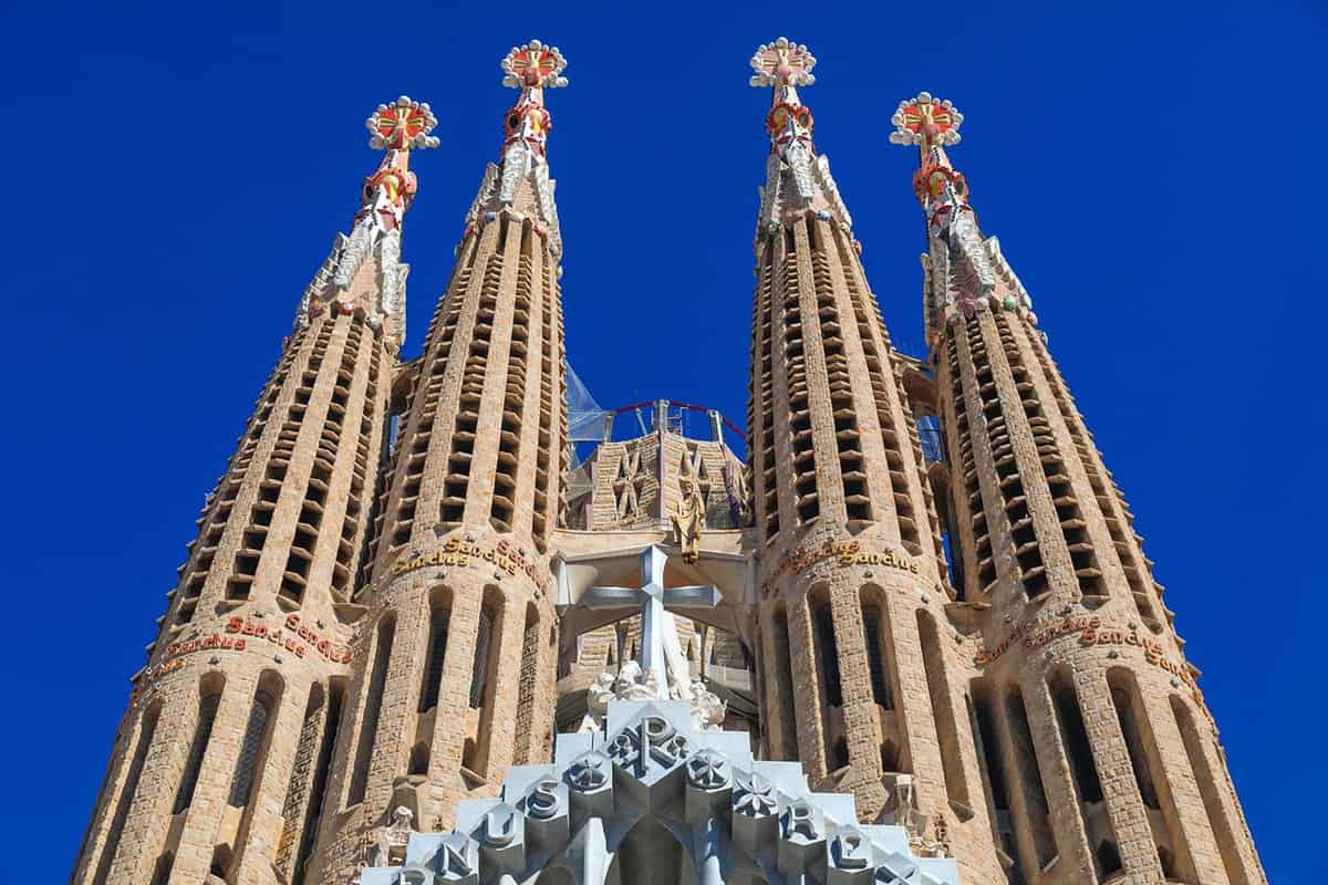 Close up of the four main spires