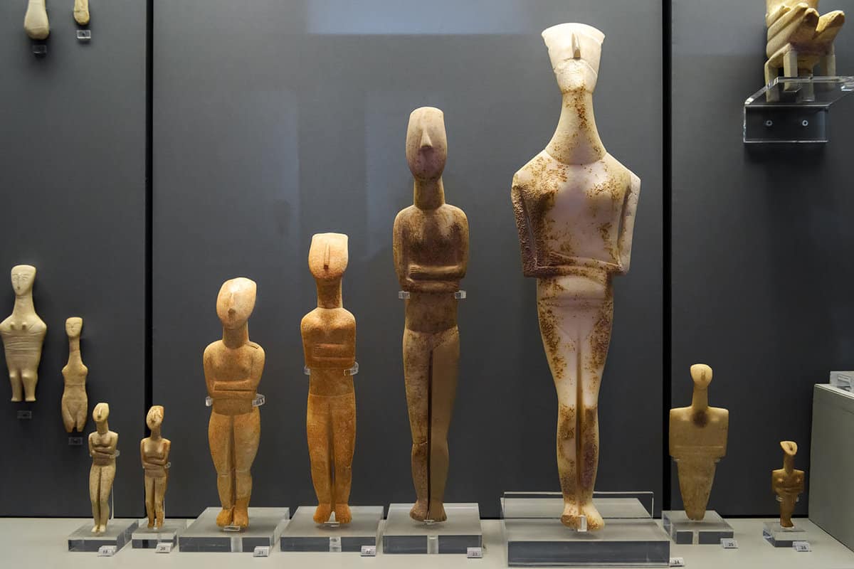 Ceramic figures on display in the museum