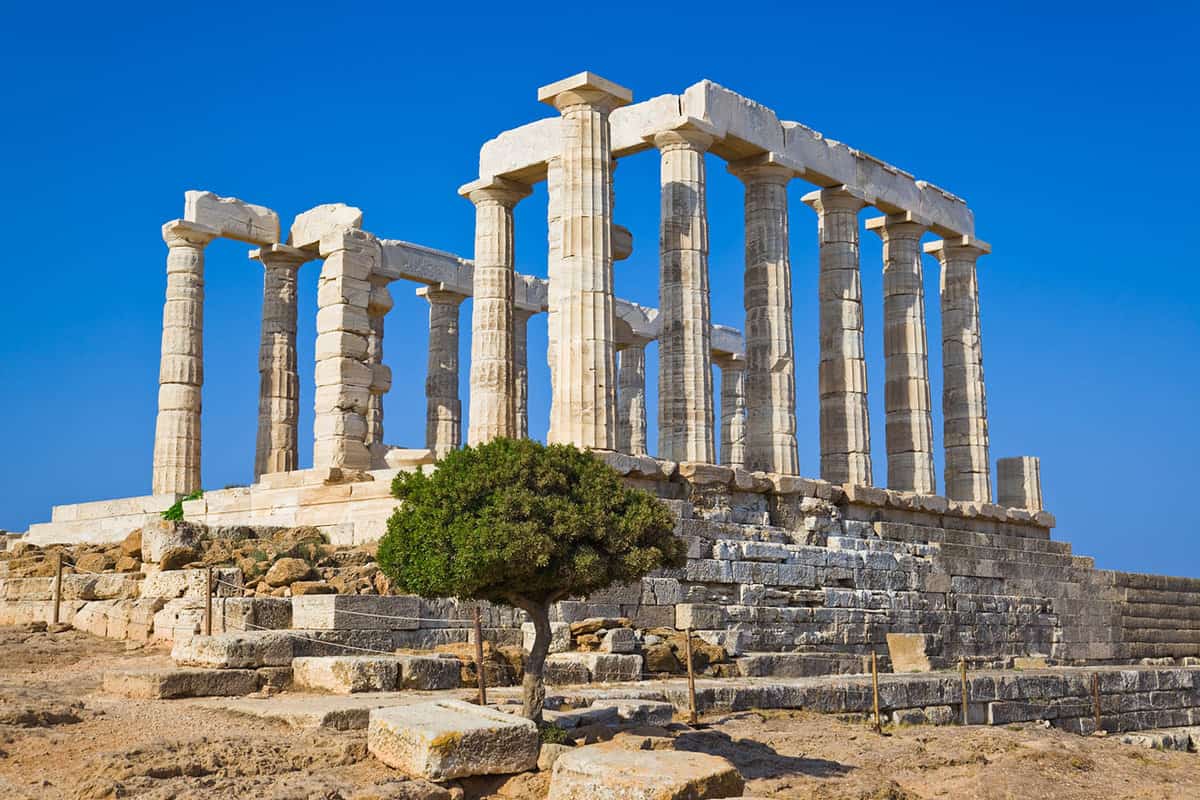 Poseidon Temple on a sunny day