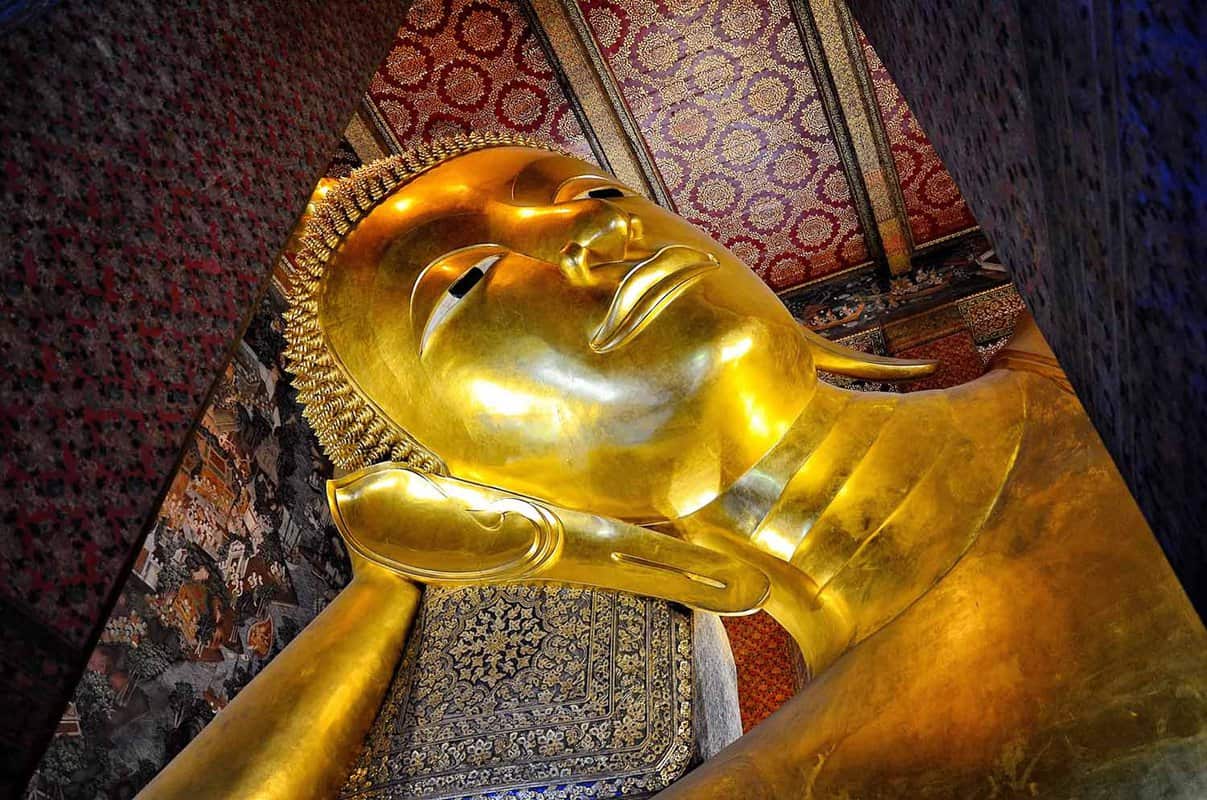 Head of giant reclining Buddha