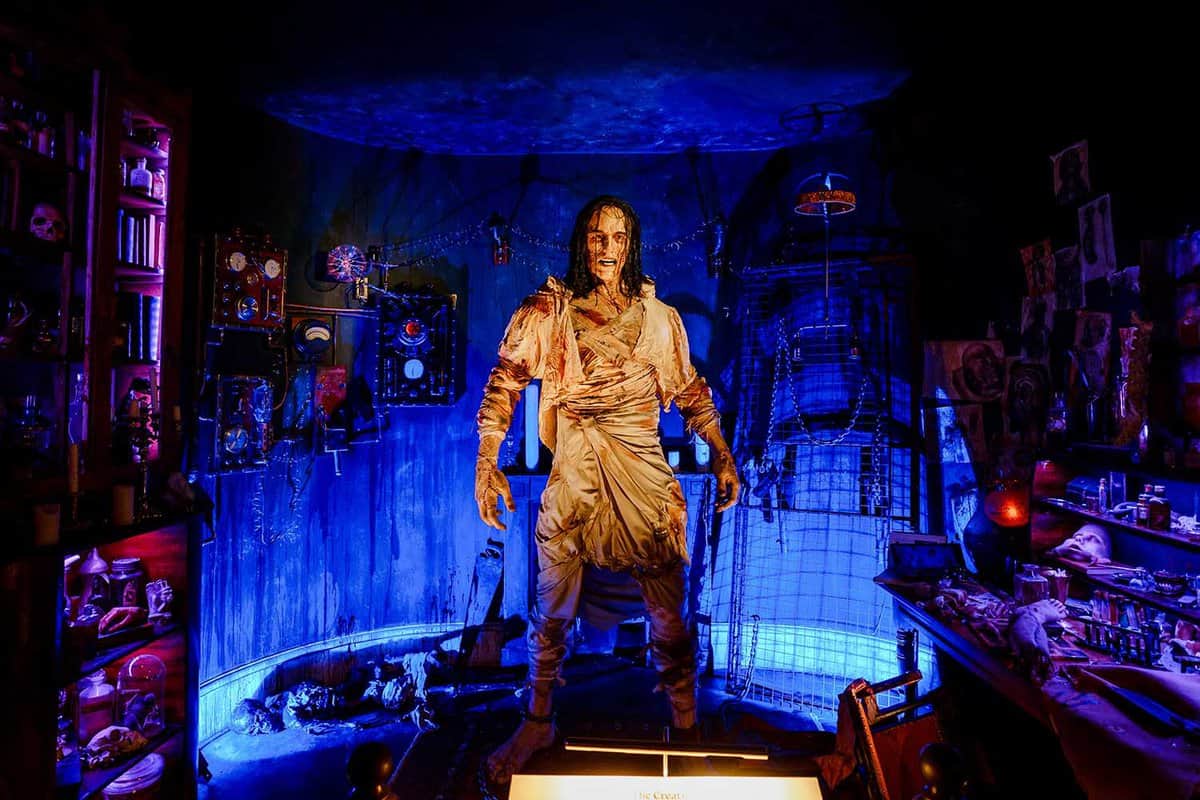Scary model of frankenstein in a laboratory