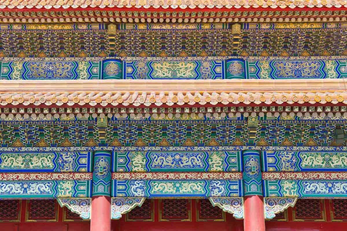 close up of Chinese architecture on the The Hall of Supreme Harmony