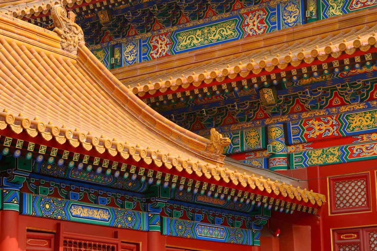 Close up of roofs of The Hall of Preserved Harmony