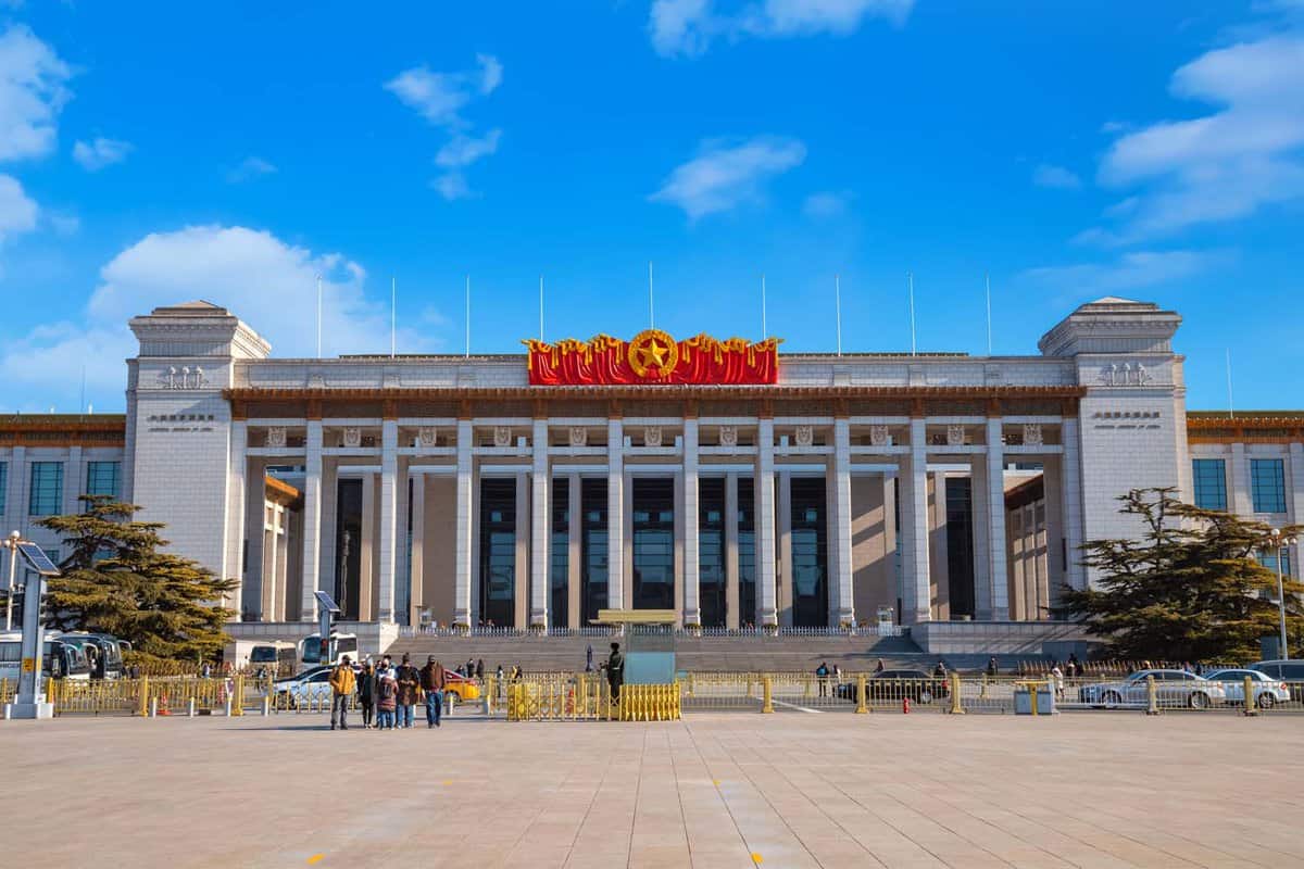The National Museum of China on the east side of Tiananmen Square, one of the largest museum in the world