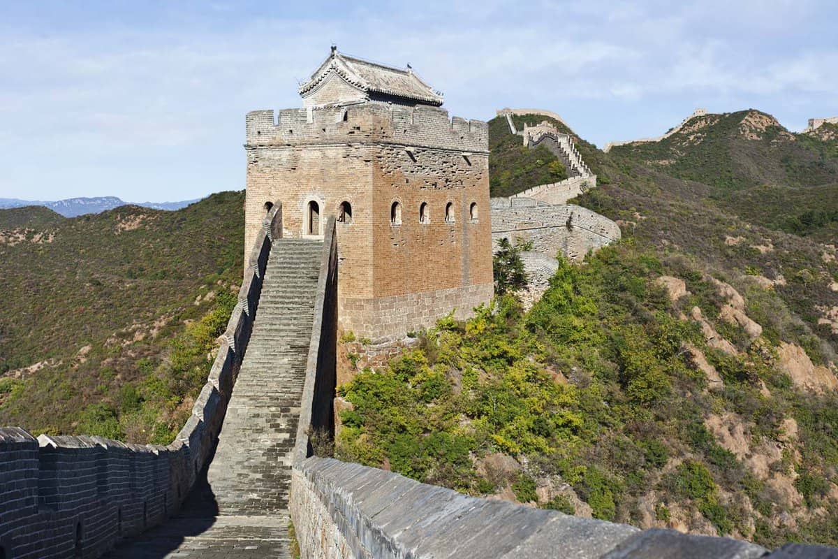 Close up of a watch tower on the Great Wall of China
