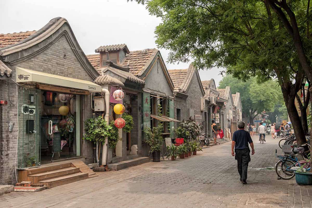 Small shopping street in Beijings hutongs