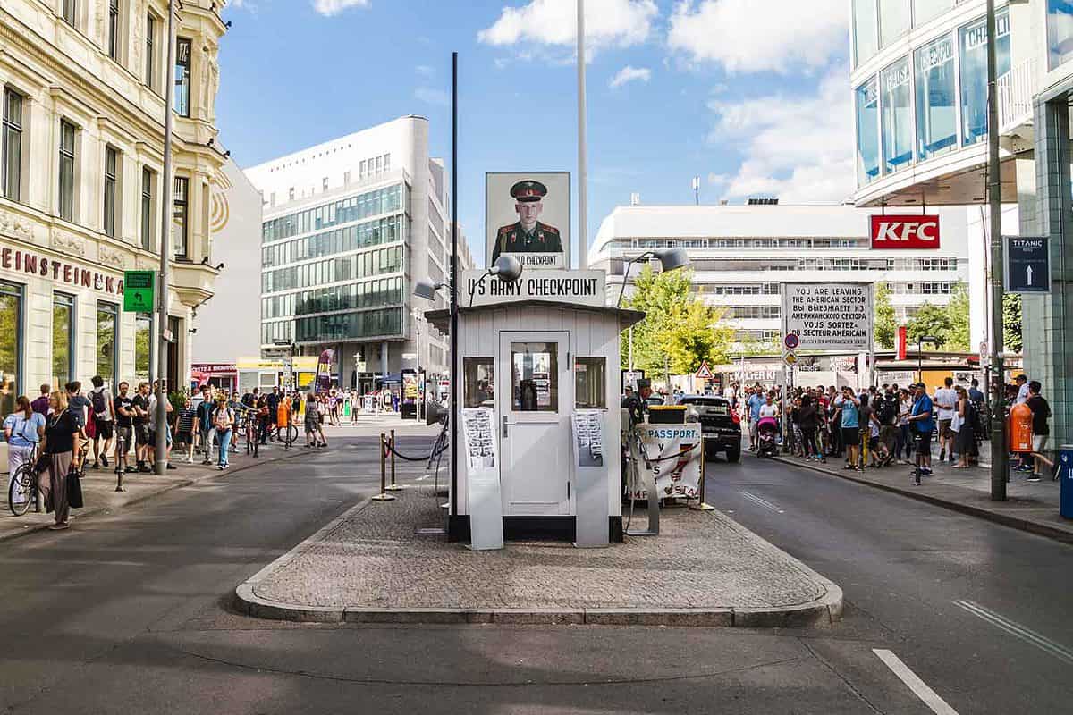 rear street view of checkpoint charlie