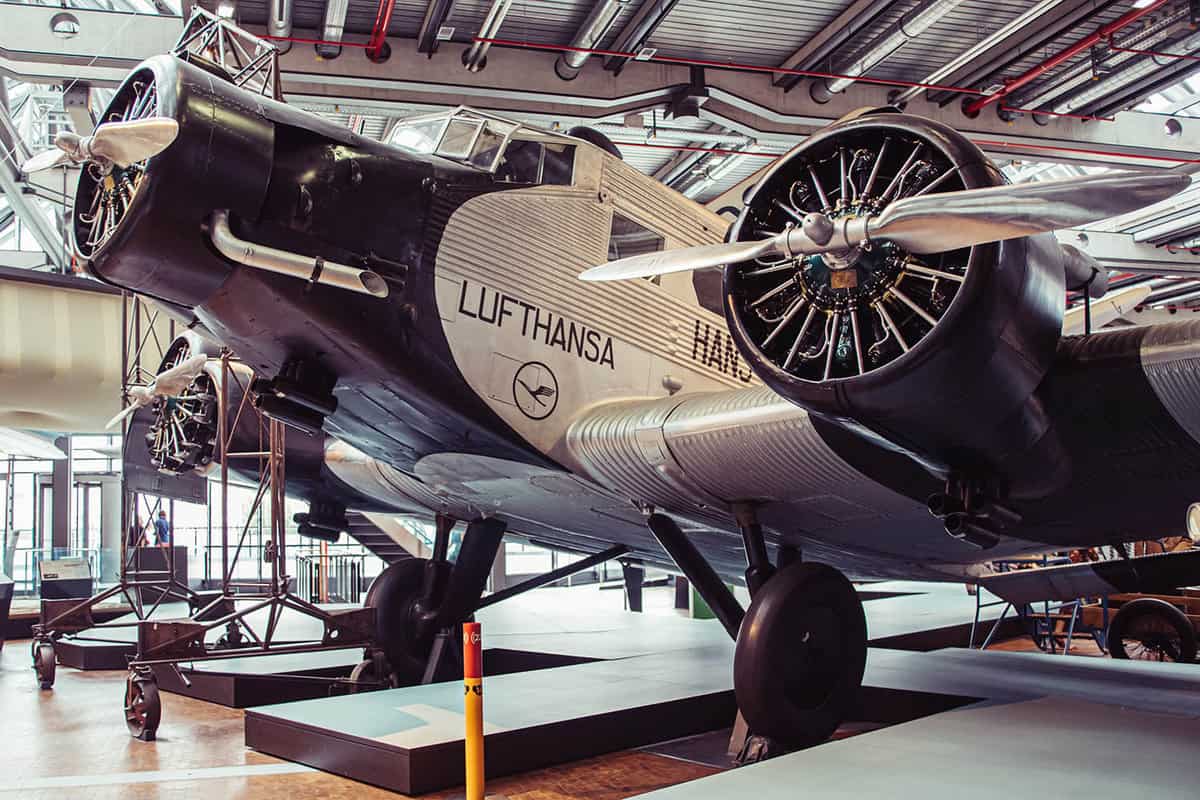 Old Lufthansa plane in the GermanTechnology Museum