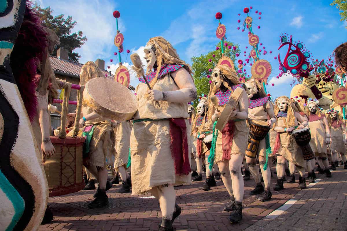 Marching band with the parade