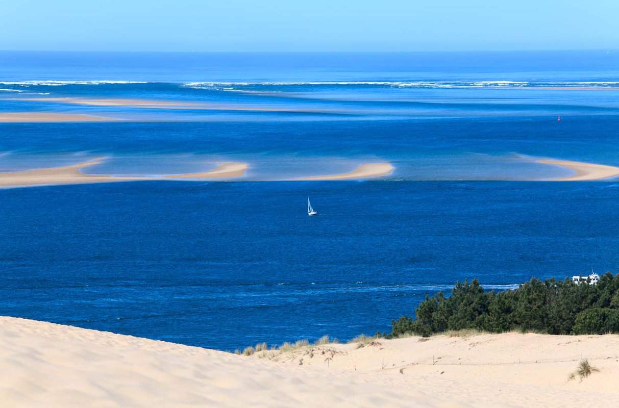 The view of the sea from the peak of the dune