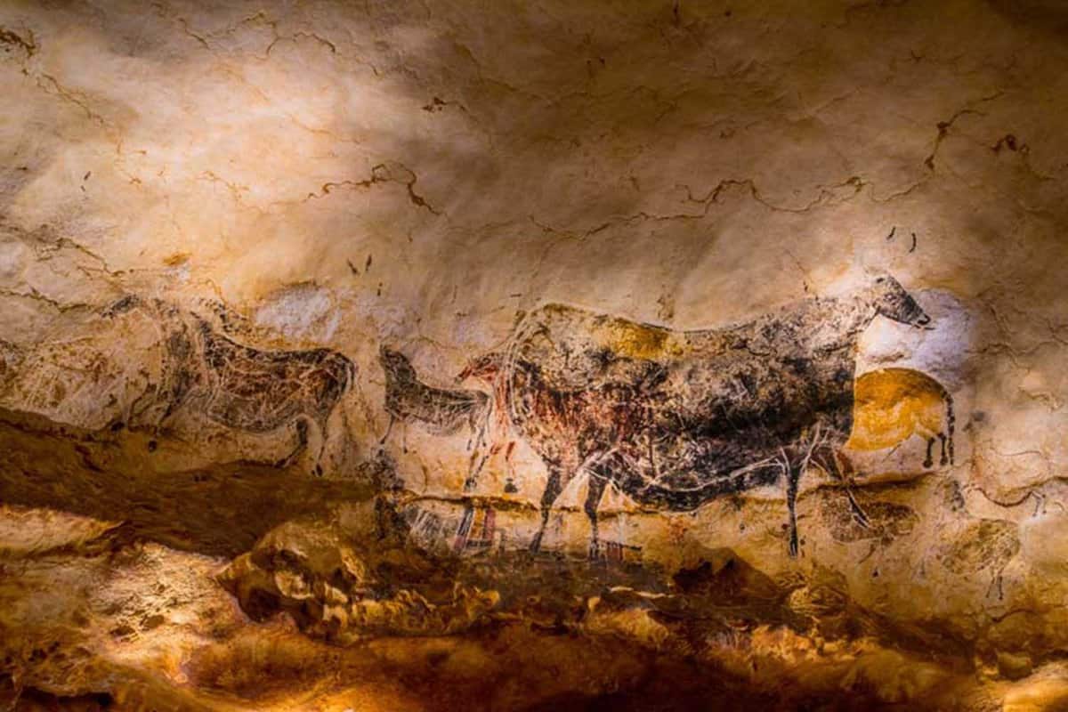 series of paintings on the cave walls
