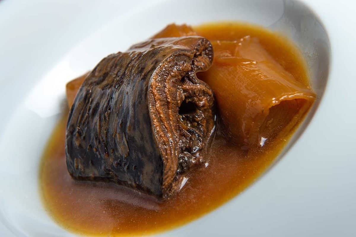 piece of lamprey in sauce