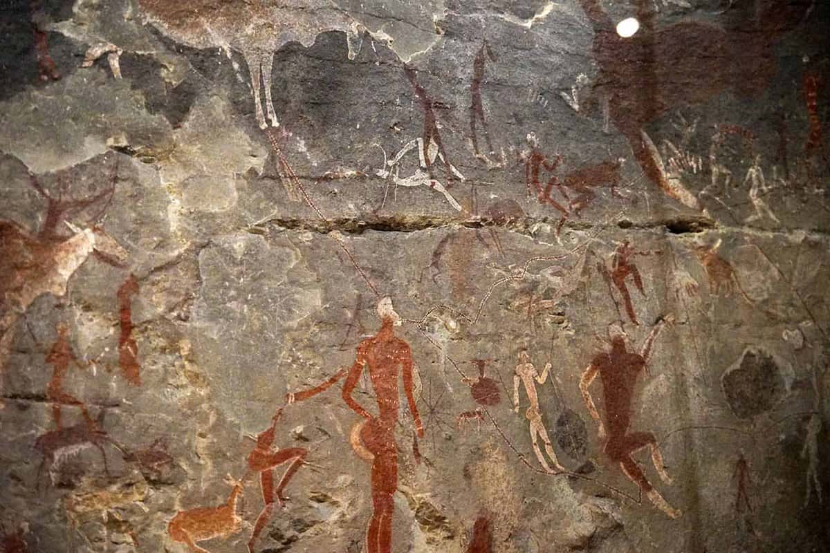 Panel of pre-historic rock art