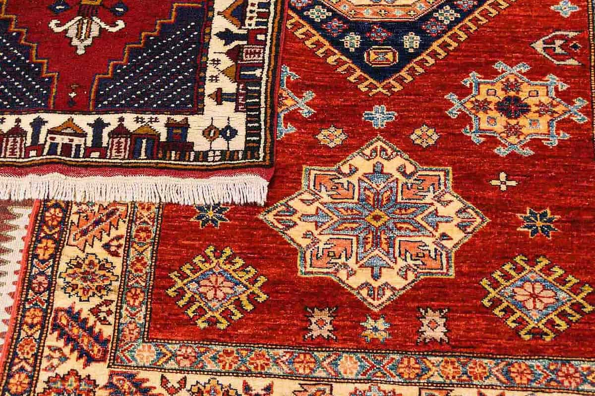 close up of beautiful turkish carpets made in Avanos