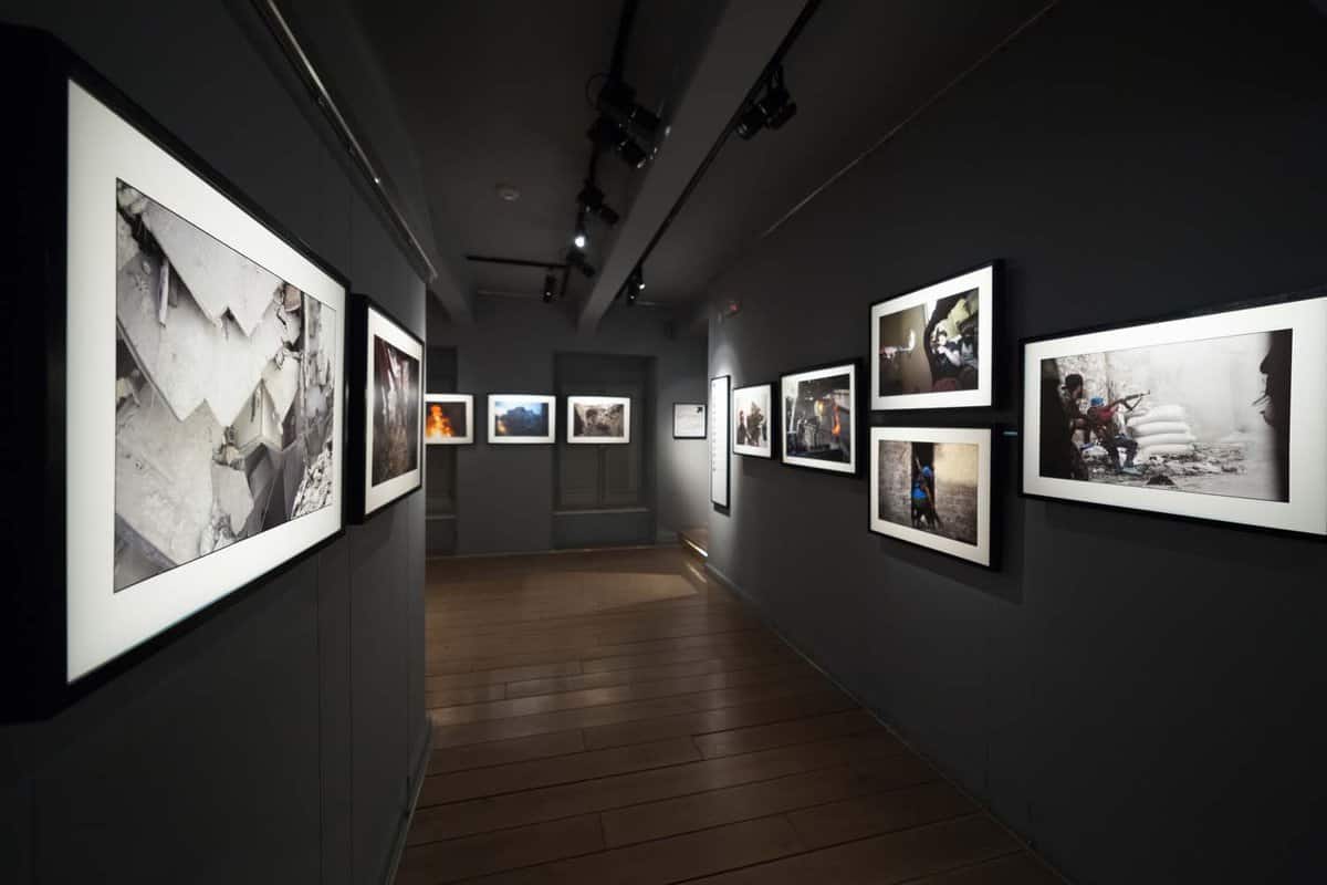 View of the interior exhibits of the Dubrovnik War Museum, which illustrates the war in the Balkans