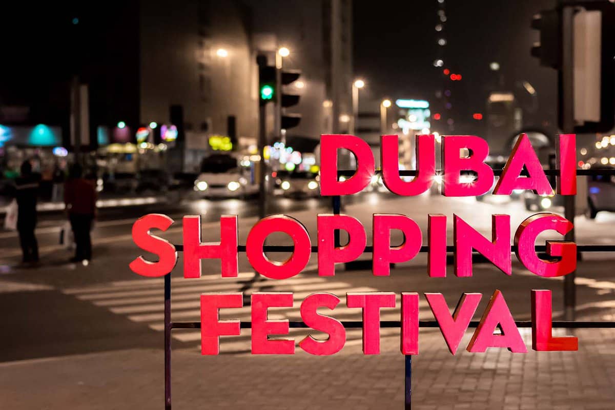 sign for dubai shopping festival