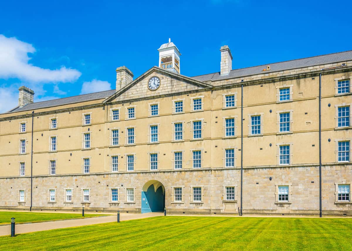 The exterior of the museum, the former Collins barracks