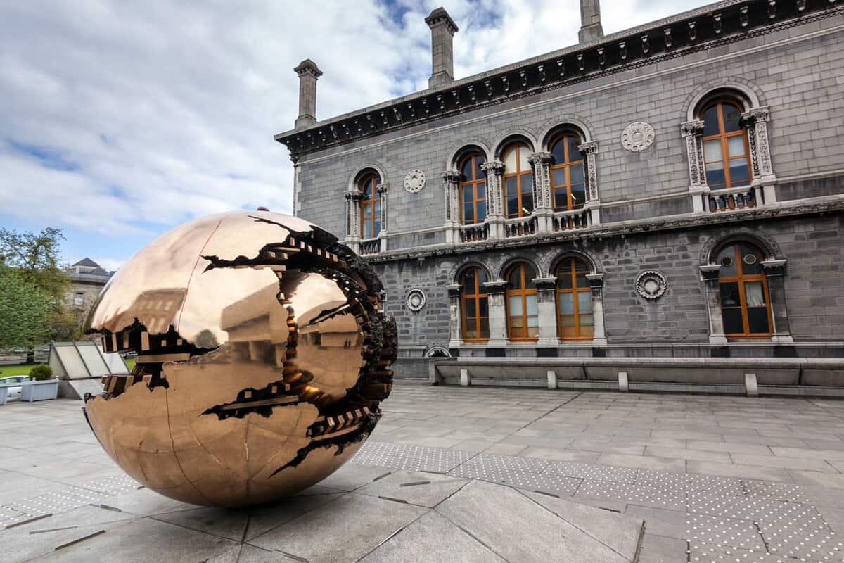 Sphere Within Sphere - a bronze sculpture outside Trinity College