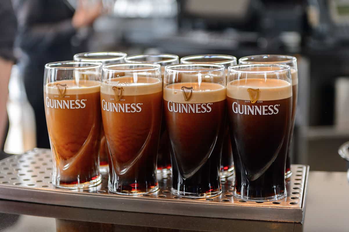 Tray full of points of Guiness