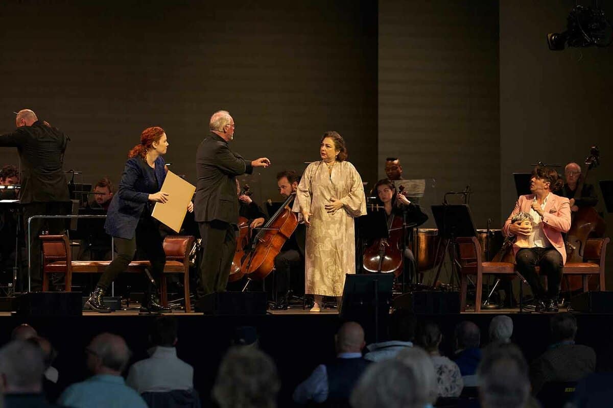 Actors performing on stage