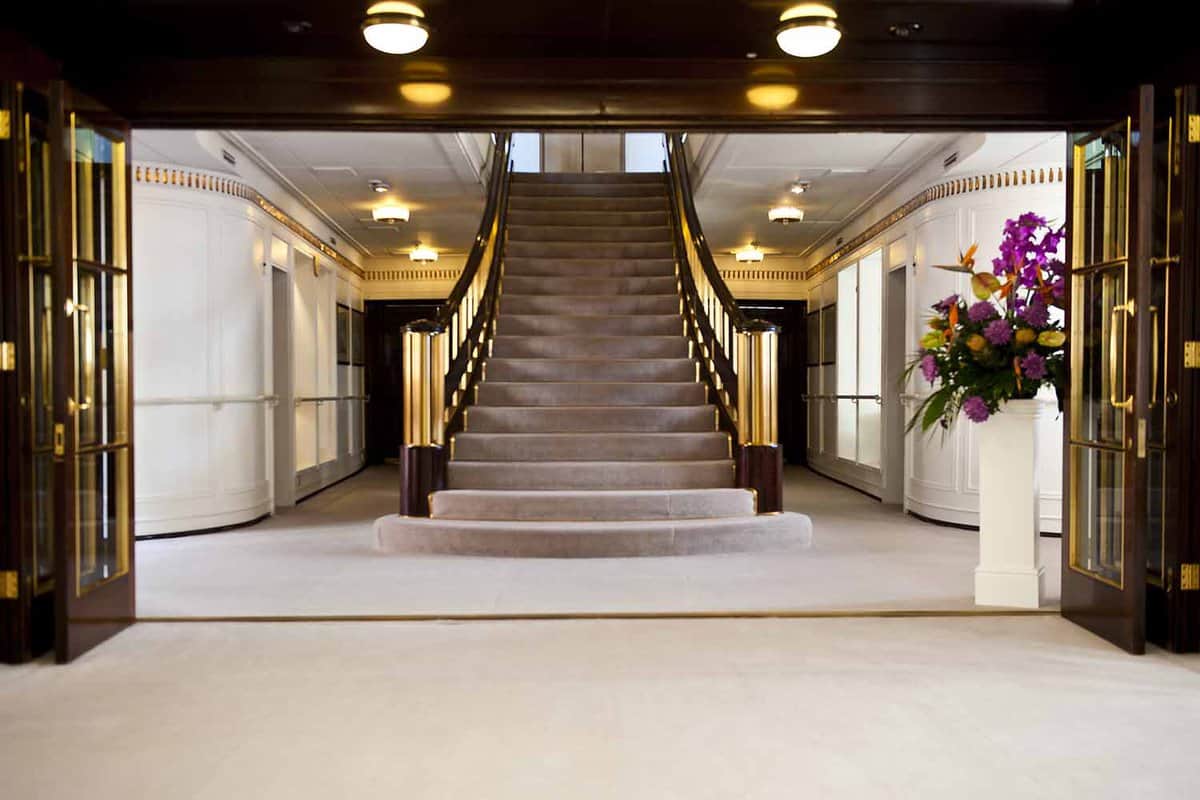 Entrance hall in Royal Yacht Britannia