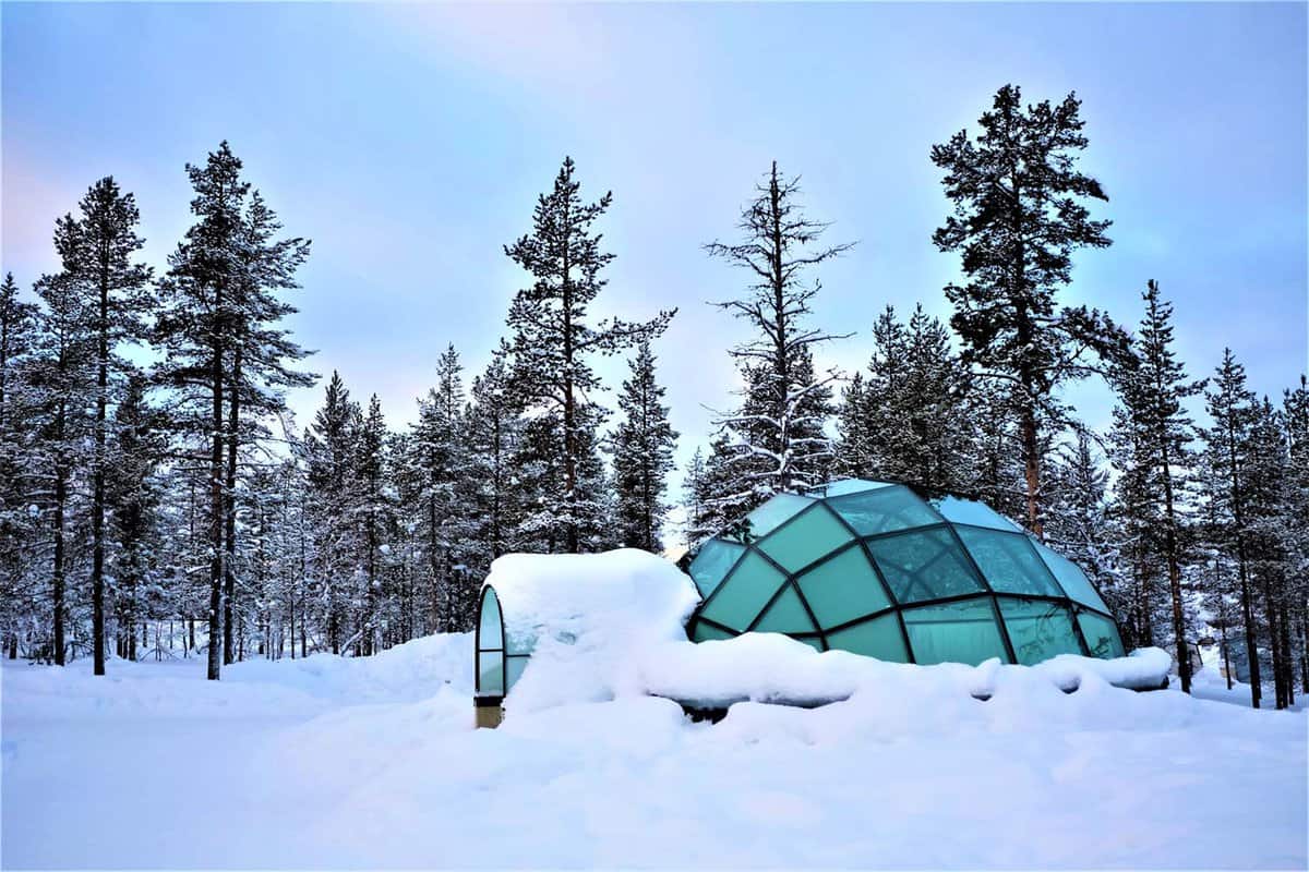 Luxury glass-domed igloo at Kakslautannen Arctic Resort
