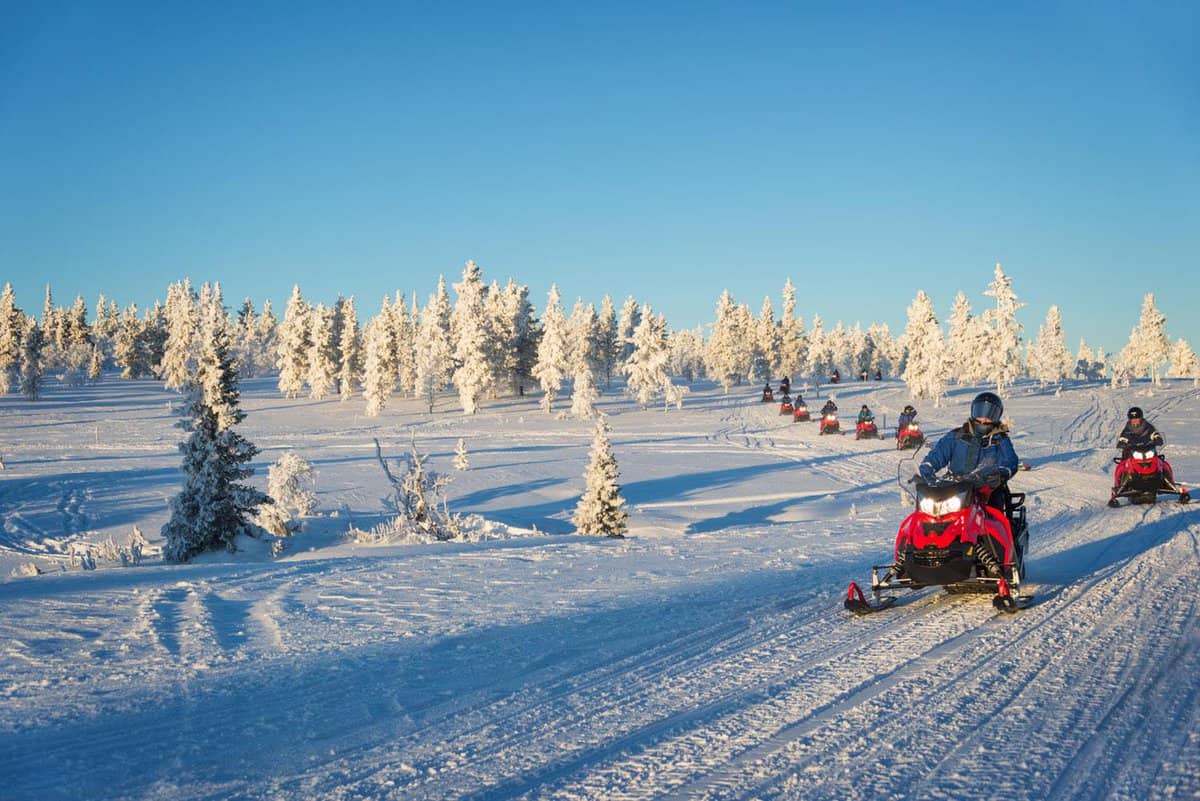 Go snowmobiling in the wilderness
