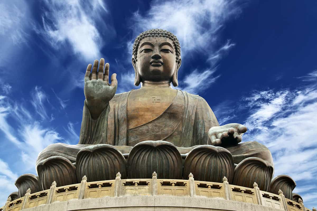 View from the base of the giant Buddha