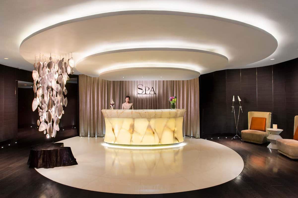 Stylishly designed spa reception