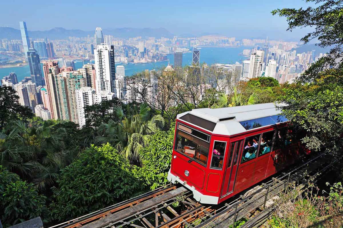 Train up to the Victoria Peak with views over the city