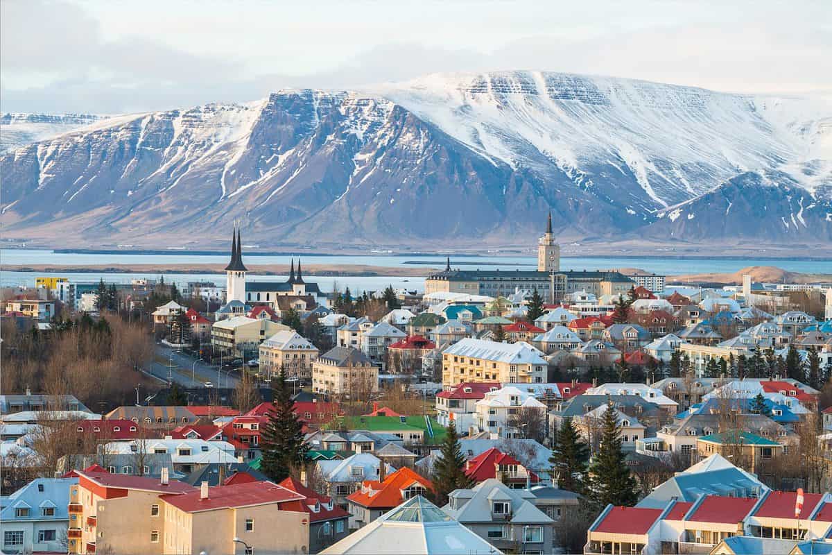 View of the rooftops of Reykjavik, Iceland's capital city