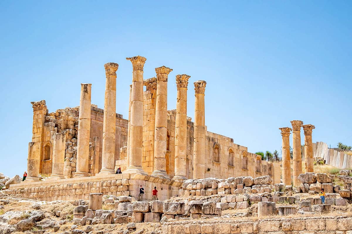 ruined temple at the Roman ruins of Jerash