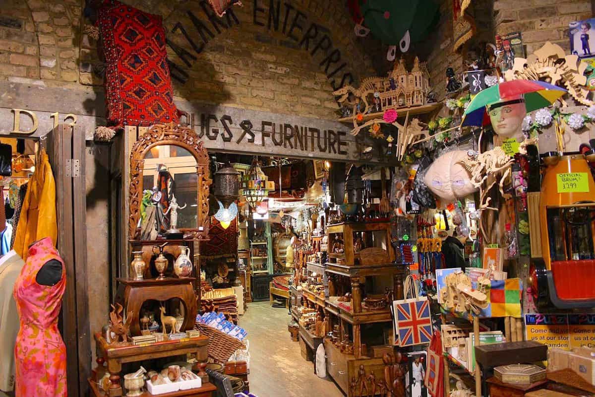 Interior view of a store with miscellaneous items up for sale