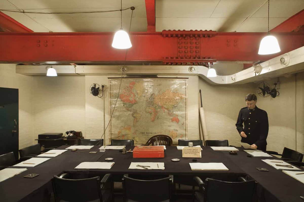 Underground room with a conference table