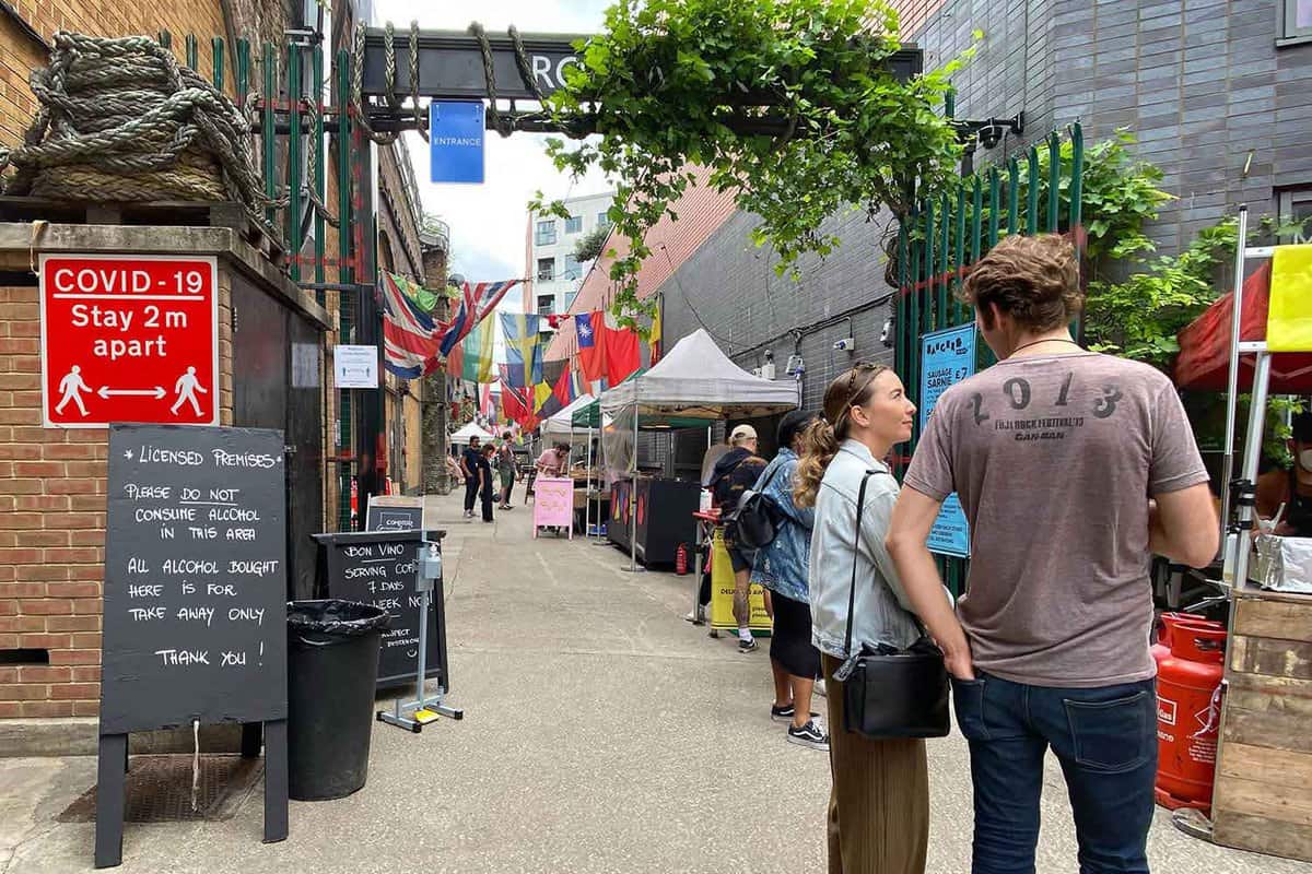 View of street markets during the daytime
