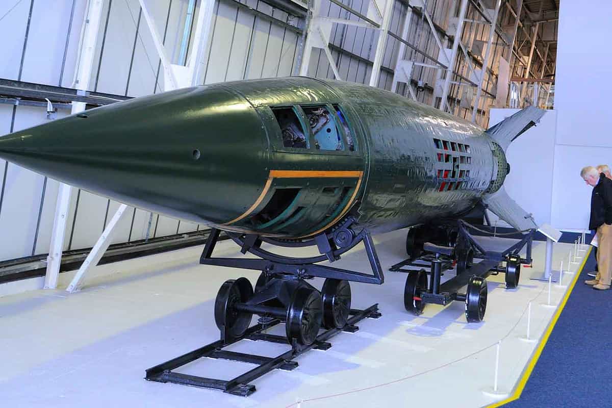 V2 ballistic missile in the Royal Air Force Museum.