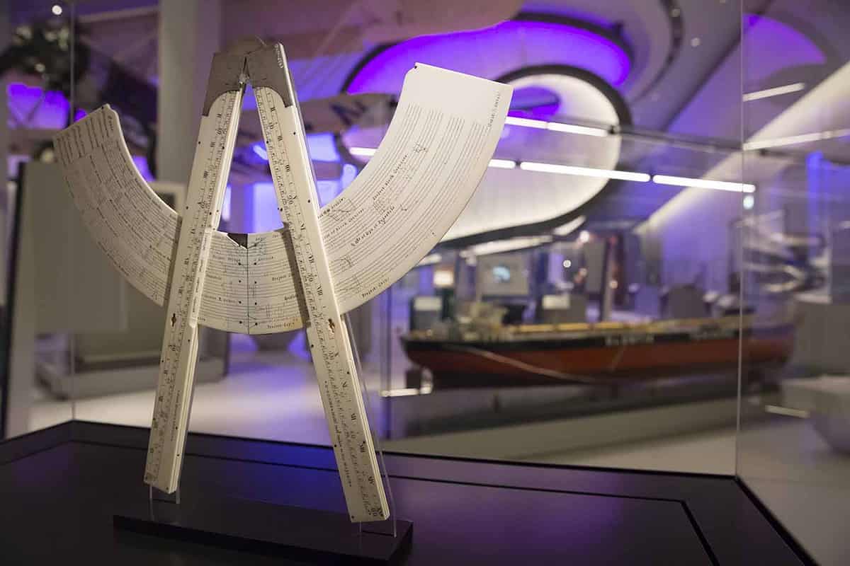 close up of mathematical devices in the London Science Museum