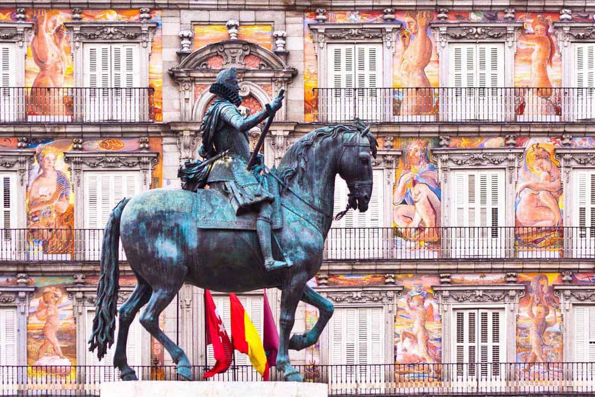 A statue of King Philip III in Plaza Mayor