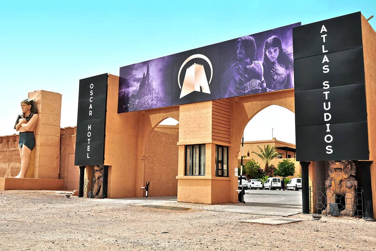 Entrance to film studios in the desert