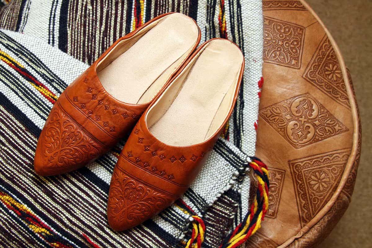 Pair of traditional Moroccan leather slippers
