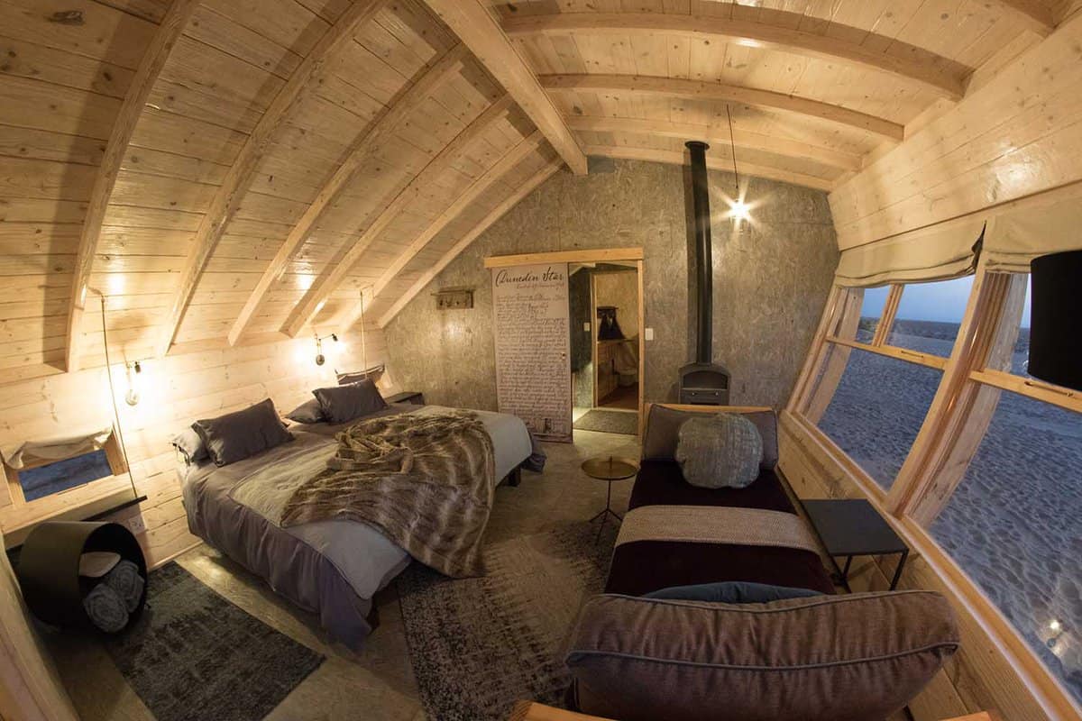 A look inside the wooden shipwreck accommodation