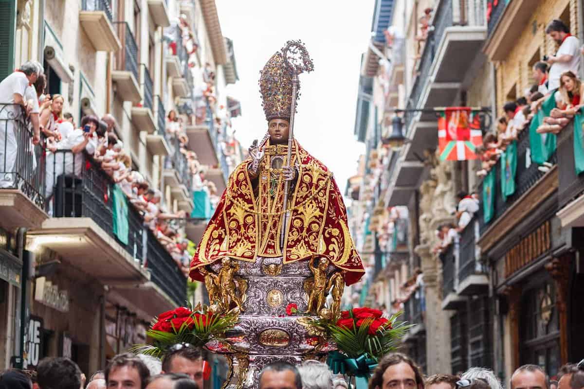 Statue of San Fermin in the procession