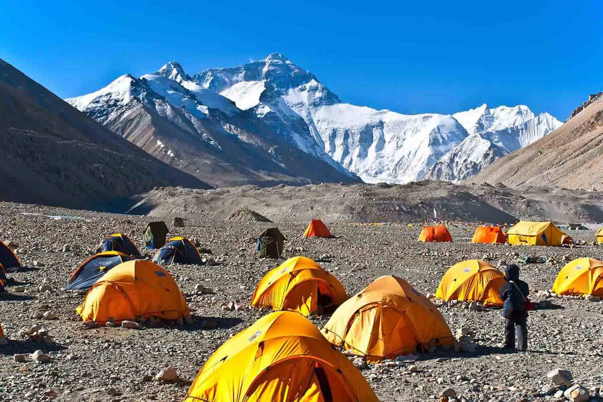 Everest (Mount Qomolangma). Taken in the base camp of north side Everest. Over here, altitude is 5200m.
