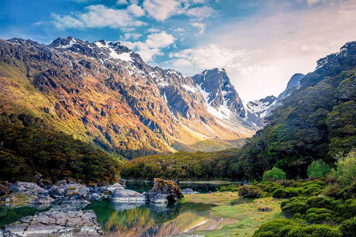 Reflection of Mountains in Lake Mackenzie, New Zealand
