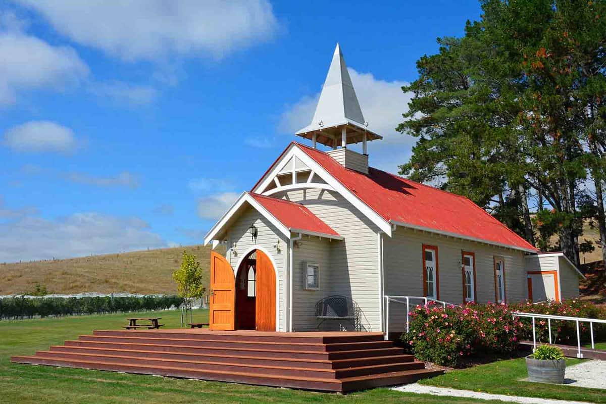 Beautifully restored local country church in Marlborough Sounds.