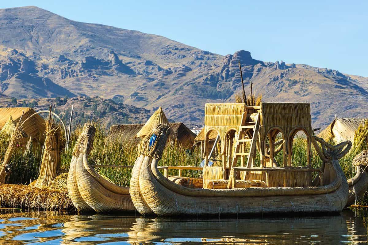 Reed boats on Lake Titicaca