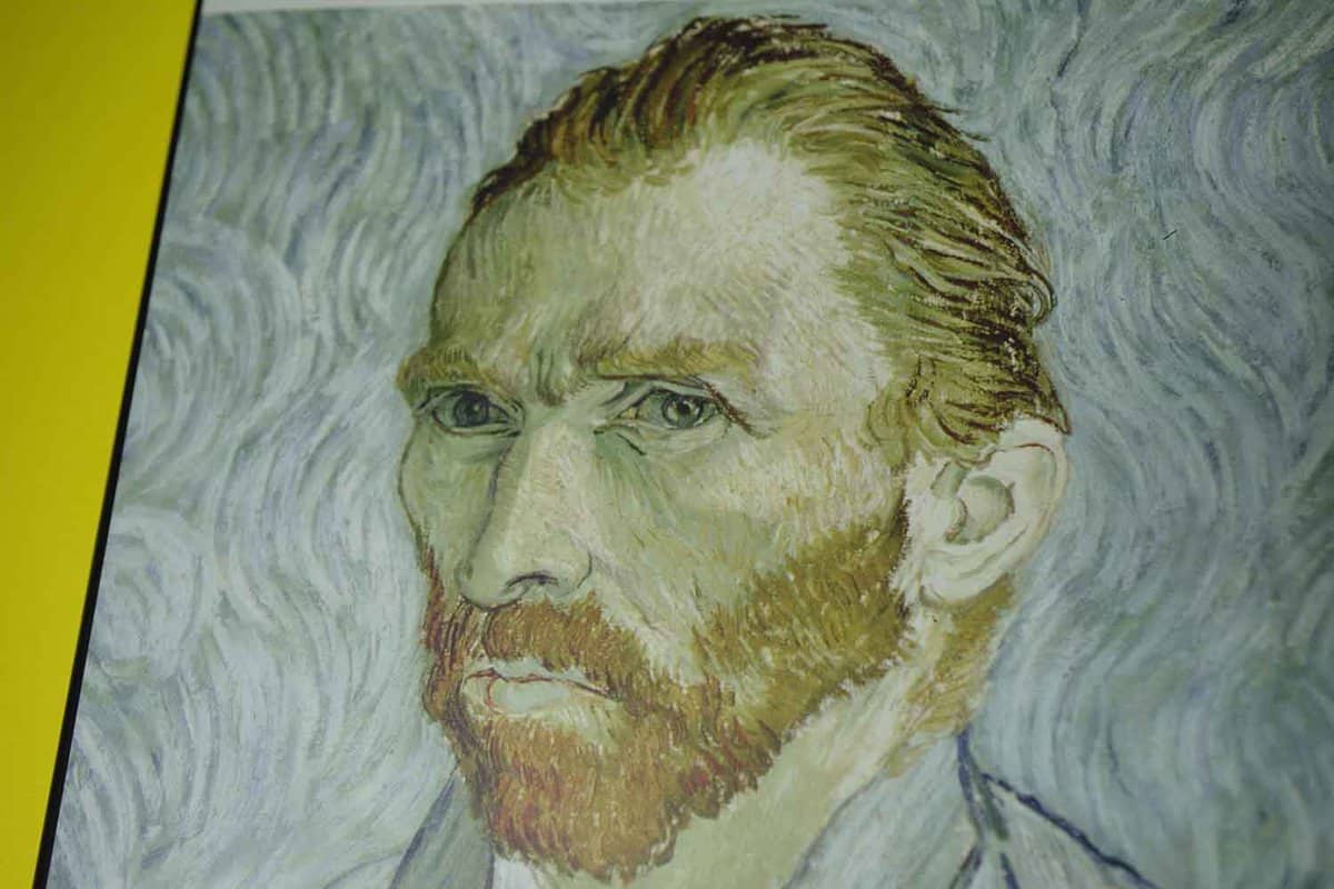 Close up of a a book on the biography of the painter Van Gogh