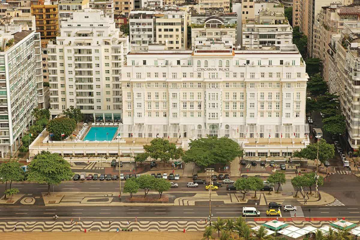 Aerial view of hotel frontage