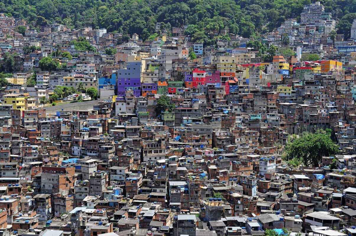 Favelas fill horizon of urban Rio