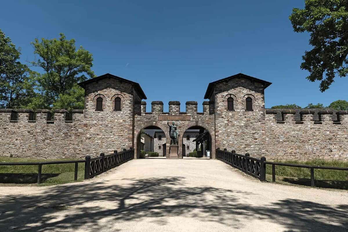 The main gate of the Roman fort Saalburg near Frankfurt, Germany
